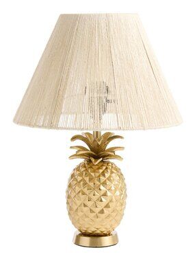 Cost Plus World Market Gold Metal Pineapple Shaped Table Lamp